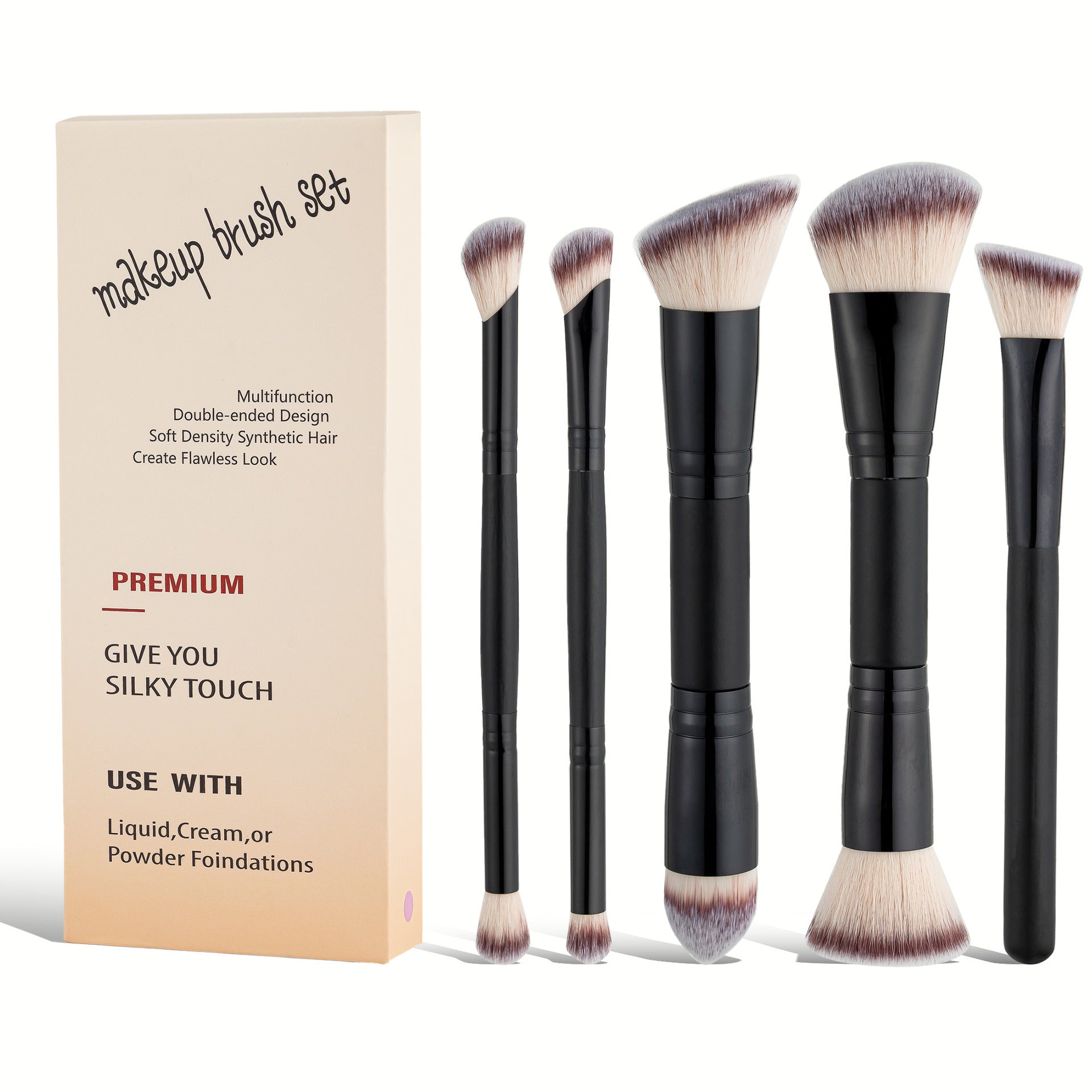 Double Ended Foundation Concealer Brush Set - PURE VIBE LIMTED