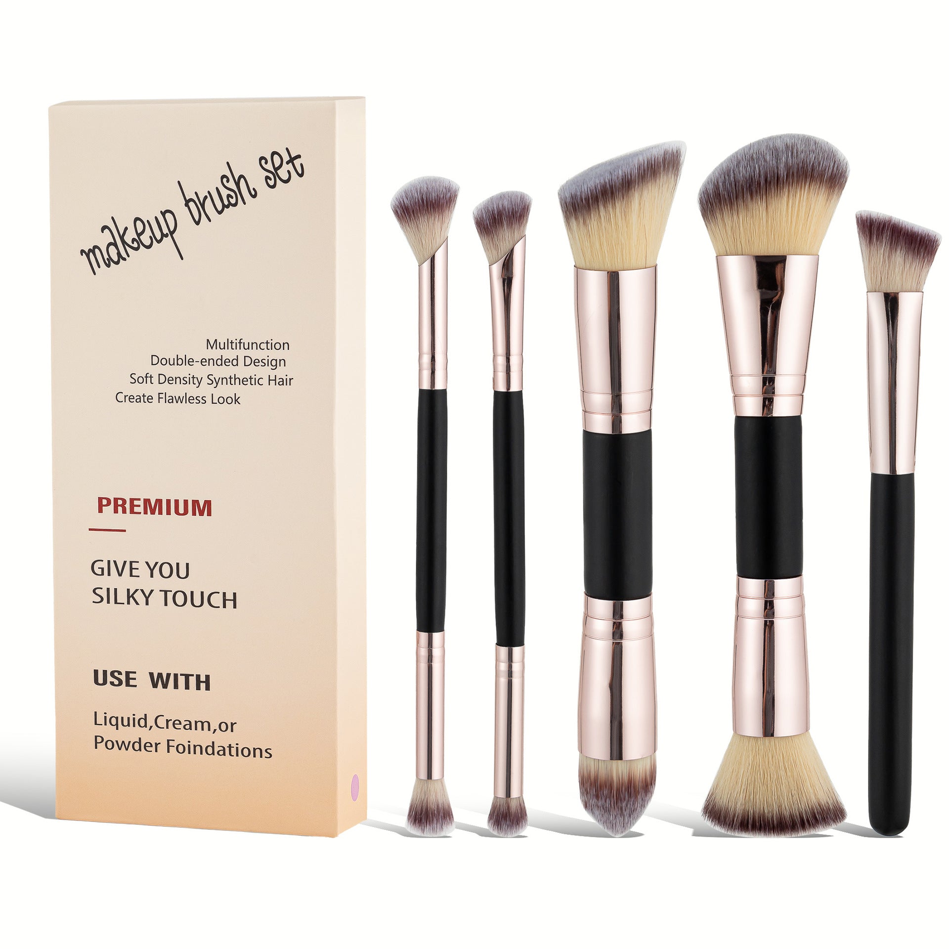 Double Ended Foundation Concealer Brush Set - PURE VIBE LIMTED