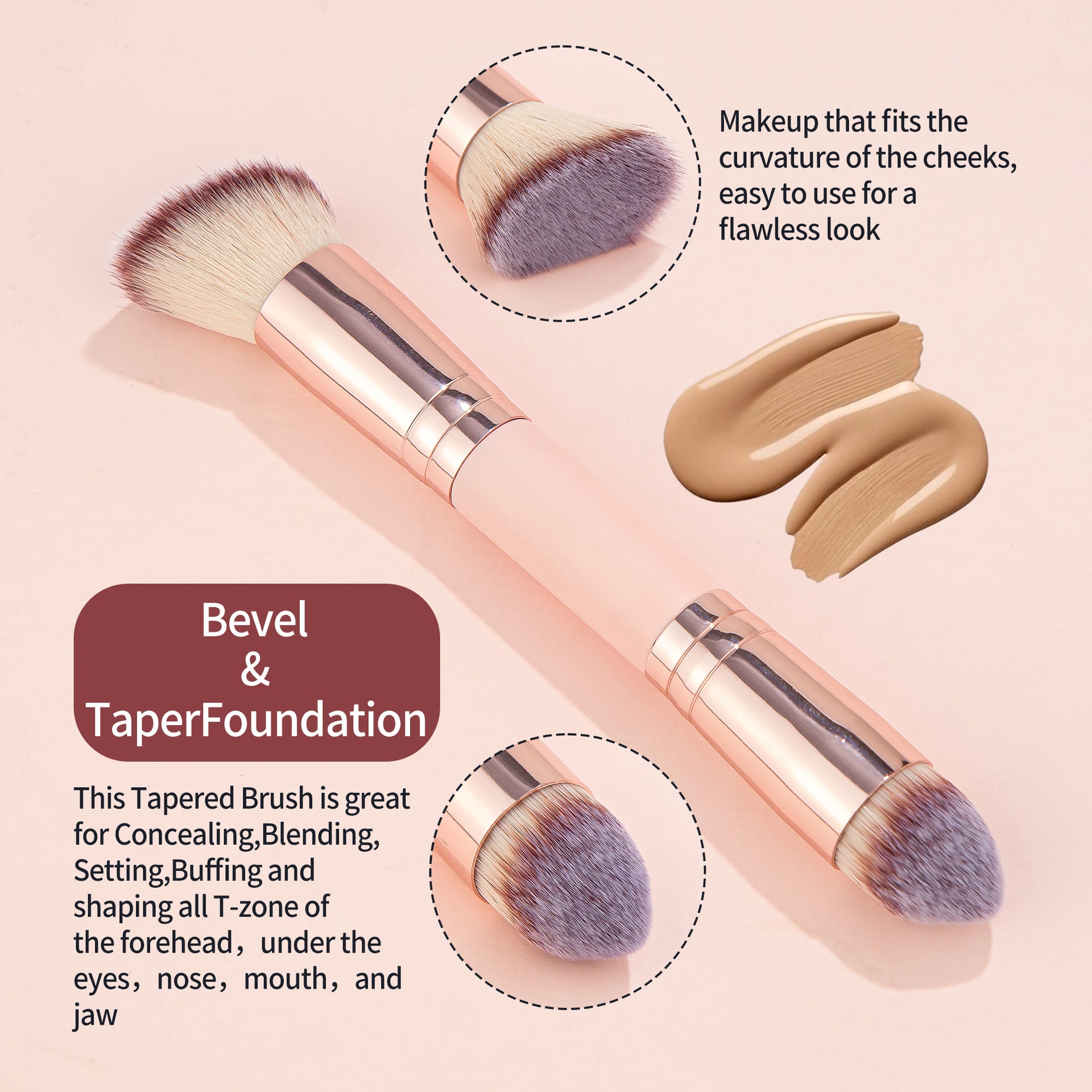 Double Ended Foundation Concealer Brush Set - PURE VIBE LIMTED